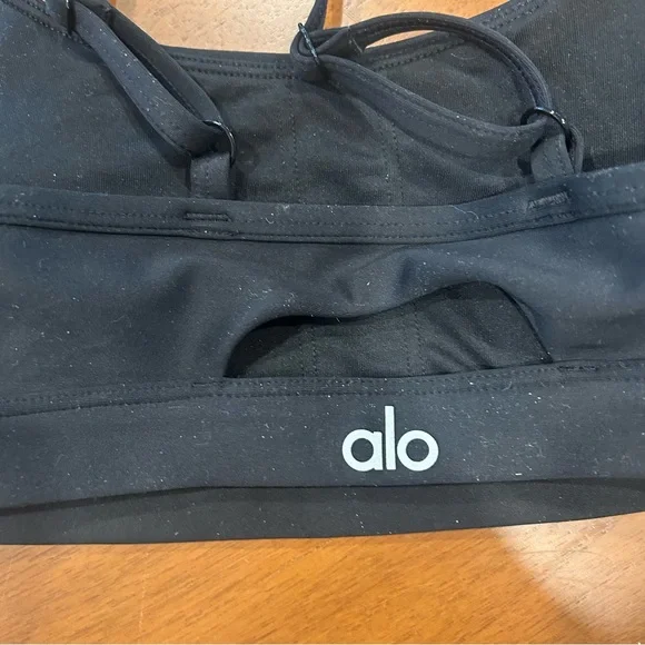 ALO Yoga Airlift Intrigue Sports Bra in Black - Picture 6 of 10